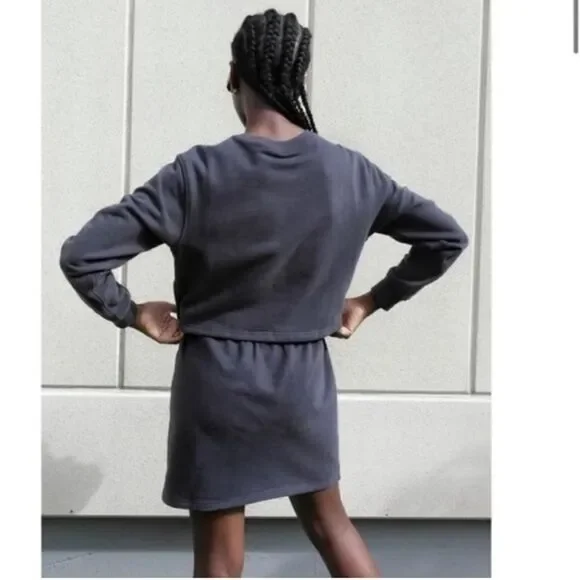Thakoon open back sweatshirt dress SZ Small- NEW - grey- terry
